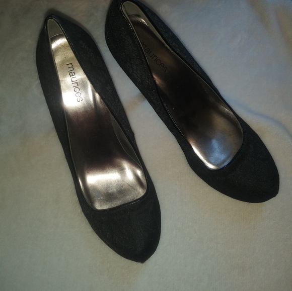 Maurices Shoes - Black lace women's heels size 9 Maurices
